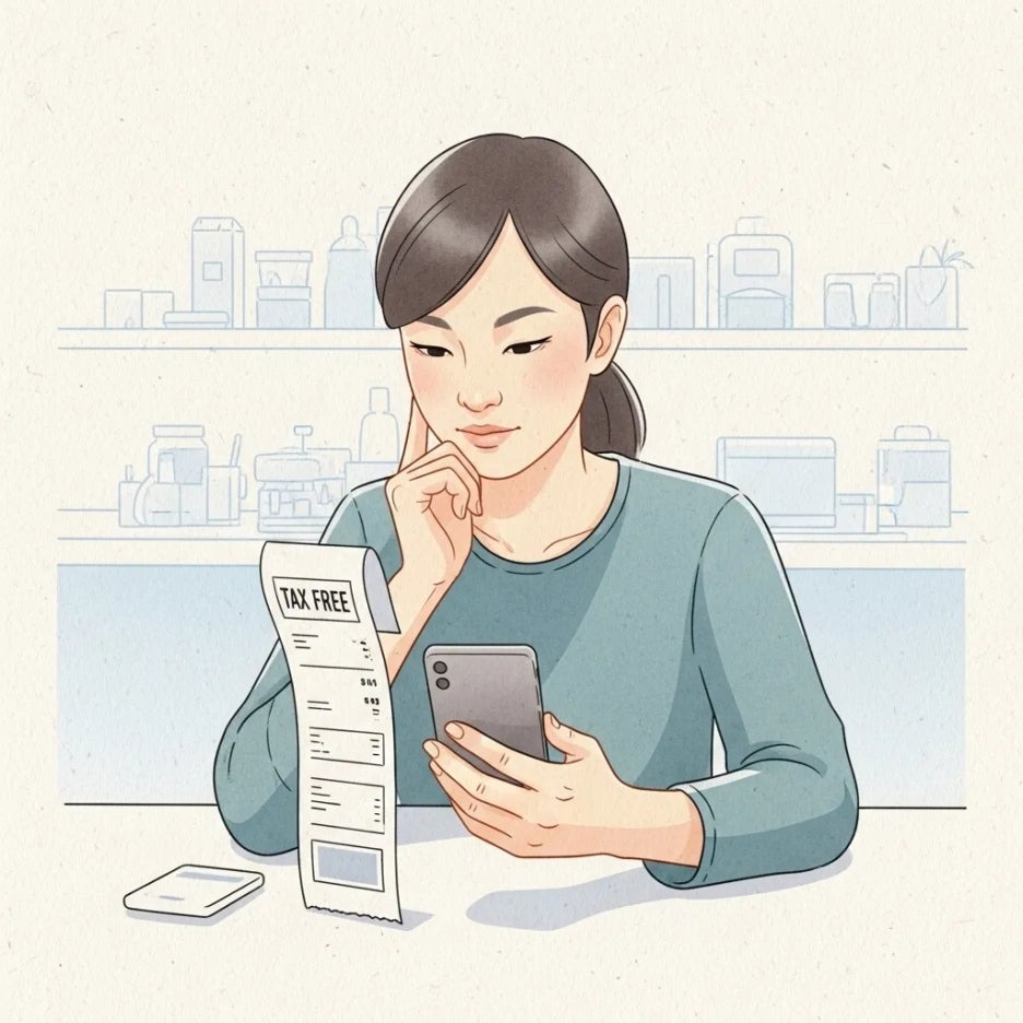 면세 혜택을 확인하는 스마트 쇼퍼