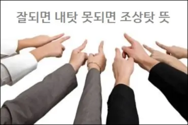 잘되면 내탓 못되면 조상탓 뜻