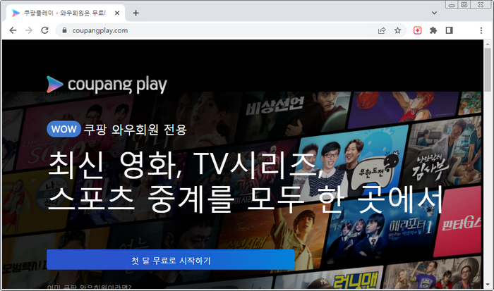 쿠팡플레이-홈페이지