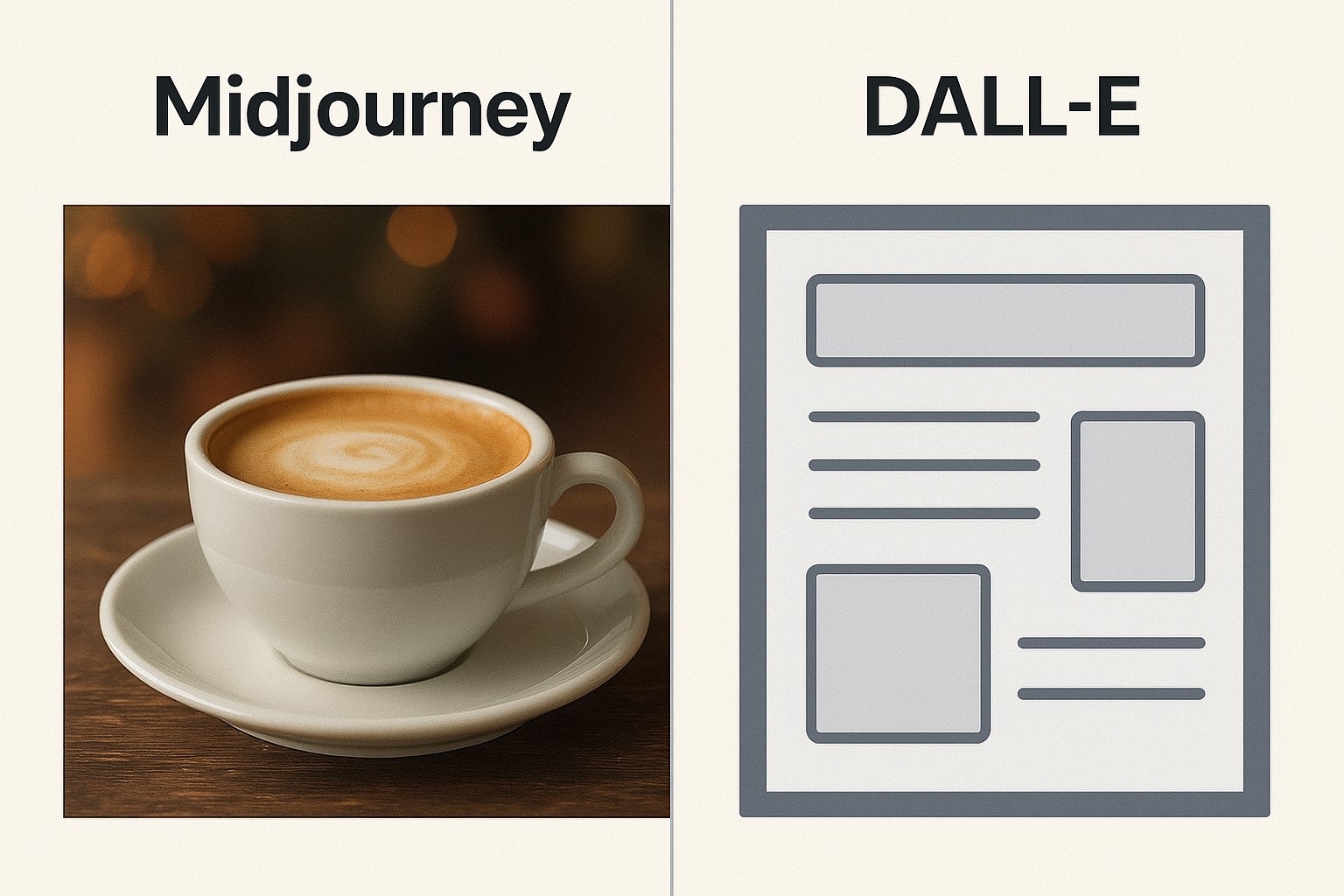 Midjourney와 DALL·E 결과물 비교 이미지