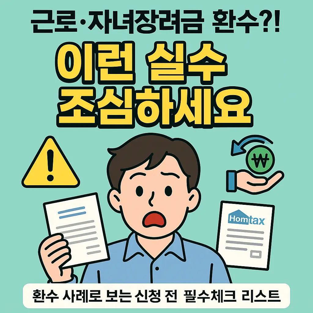 근로·자녀장려금 환수 사례로 본 신청 시 유의사항
