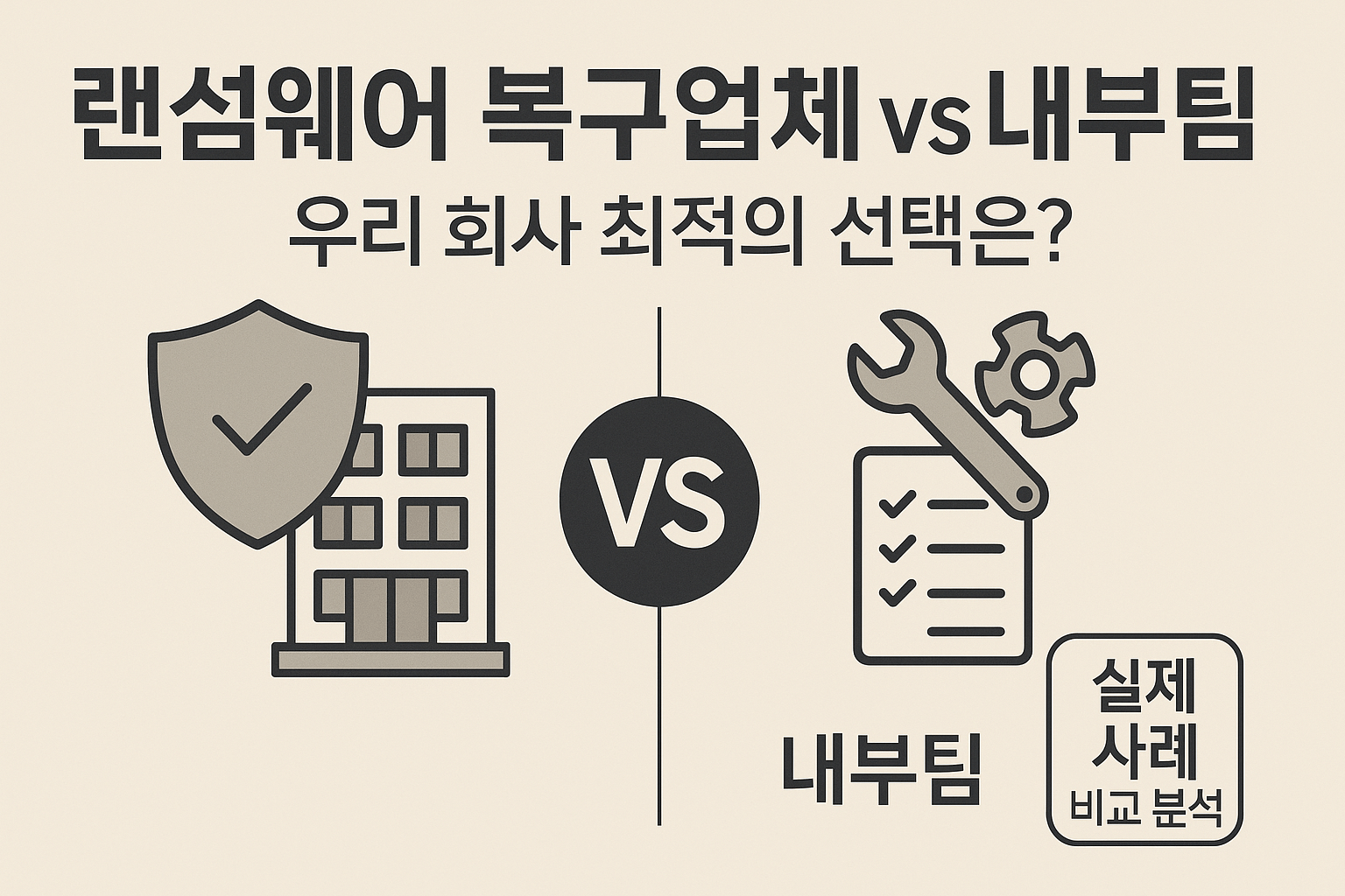 랜섬웨어 복구업체 vs 내부팀, 우리 회사 최적의 선택은? (실제 사례 비교 분석)