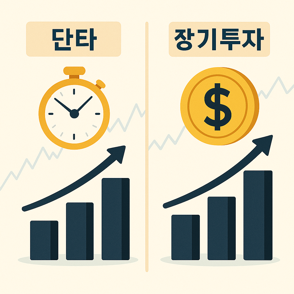 주식 단타 vs 장기투자 이미지