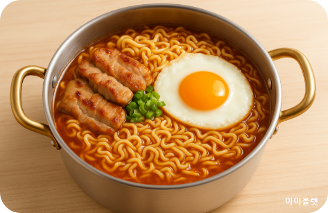 맛있게 완성된 라면
