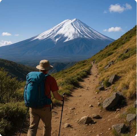 후지산 하이킹 사진