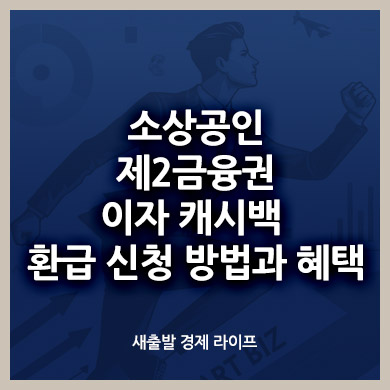 소상공인 제2금융권 이자 캐시백 : 환급 신청 방법과 혜택
