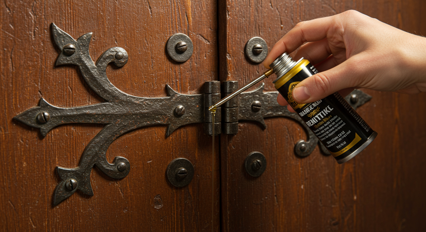 경첩 기름칠로 소리 없애는 법