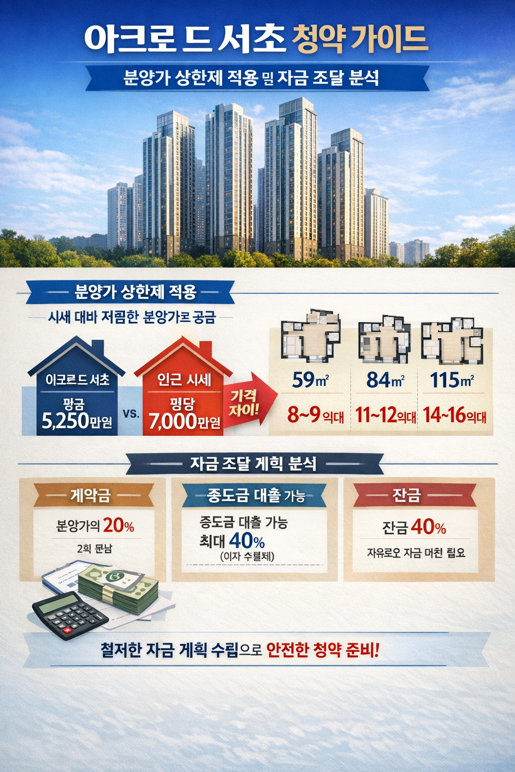 아크로 드 서초 청약 가이드: 분양가 상한제 적용 및 자금 조달 분석