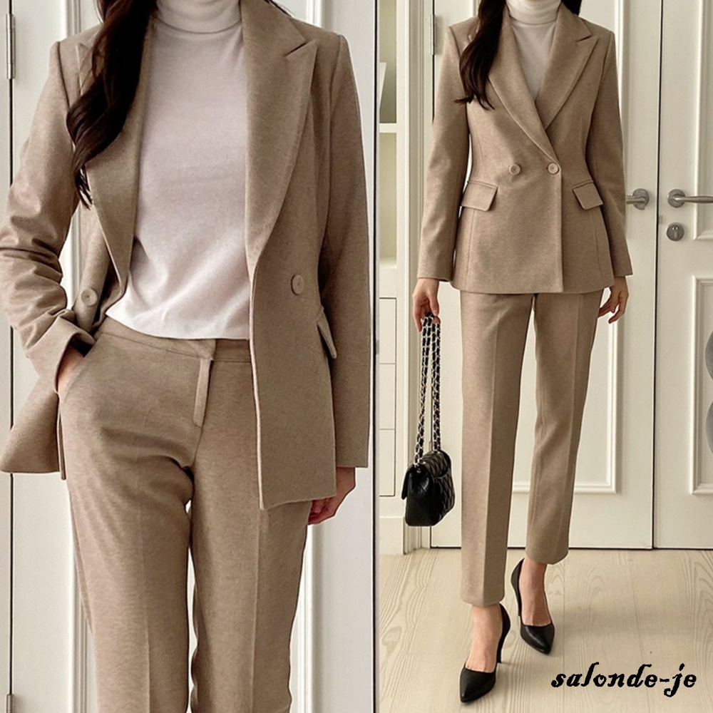 여성정장세트 여자세미정장 투피스 빅사이즈 여자셋업 수트