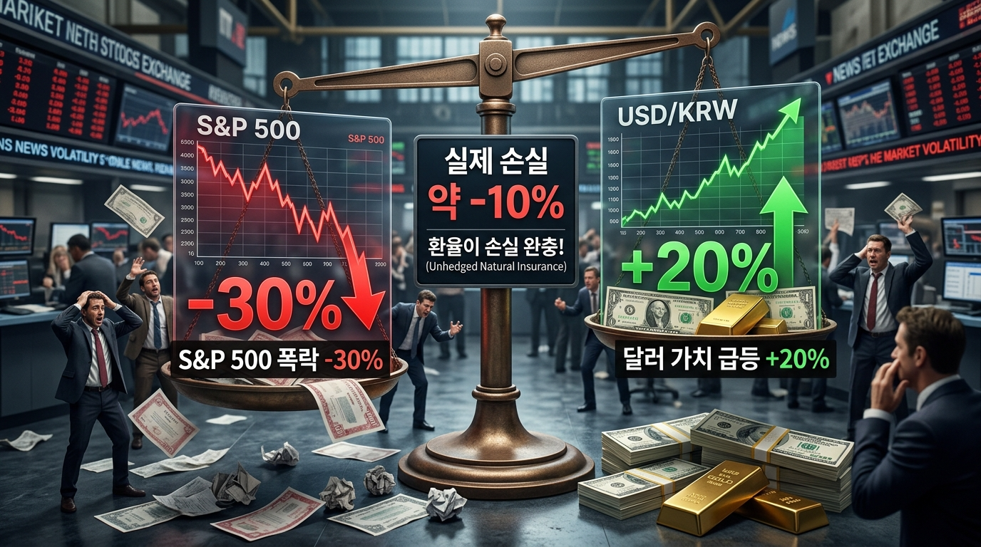 금융 위기 시 환노출 투자가 자연적 보험 역할을 하는 것을 보여주는 사진
