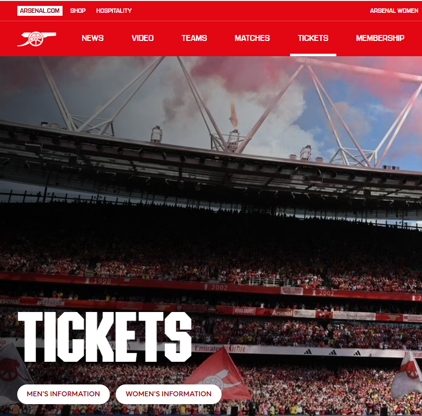 아스날 경기 티켓 공식 사이트