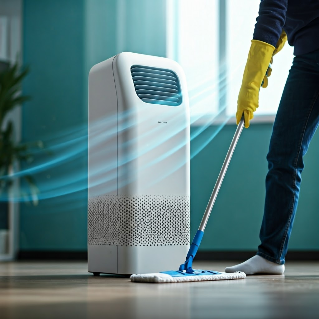 알레르기 조절을 위한 환경 조절과 청소 사진