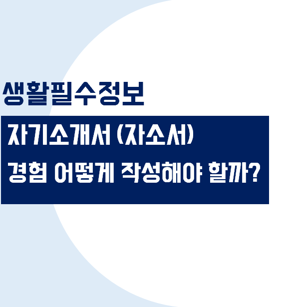 자기소개서, 자소서 경험 작성하는 방법 (경험 분류, 경험 정리)