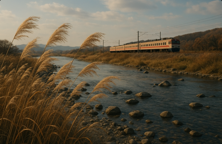 파주 문산읍 임진강 강변 기차모습
