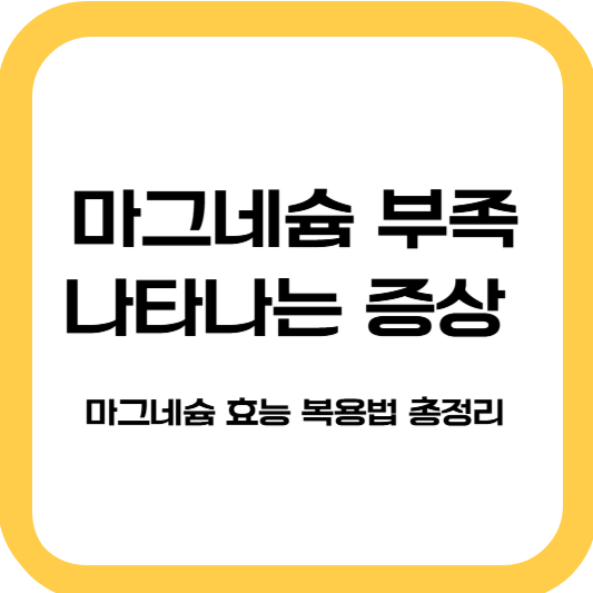 마그네슘 부족 나타나는 증상 마그네슘 효능 복용법 총정리 썸네일