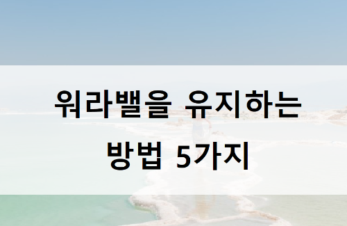 워라밸을 유지하는 방법 5가지