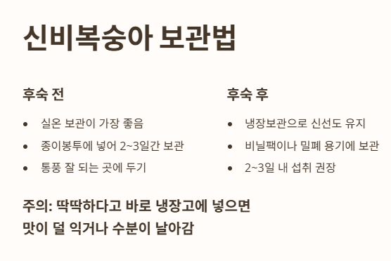 신비복숭아 보관법