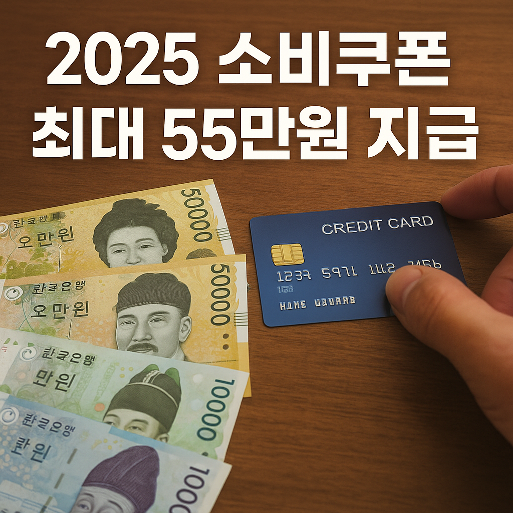 전국민 15~55만원 혜택! 2025 민생소비쿠폰 지급금액, 신청방법, 사용처