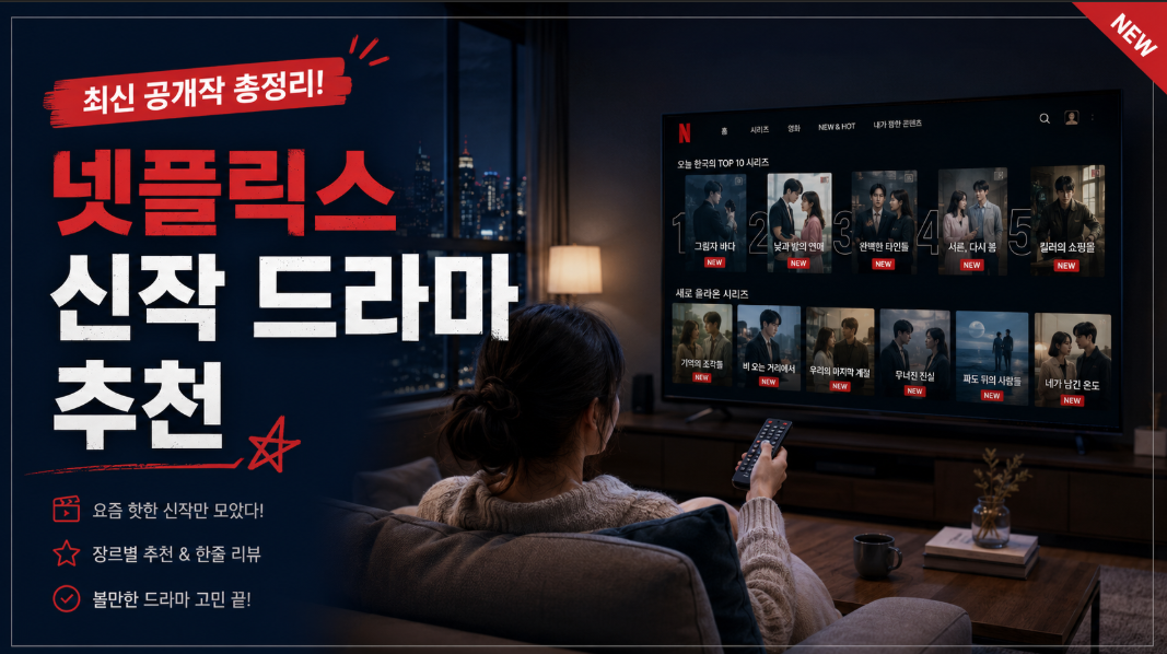 넷플릭스 신작 드라마 추천을 소개하는 OTT 리뷰 블로그 썸네일 이미지