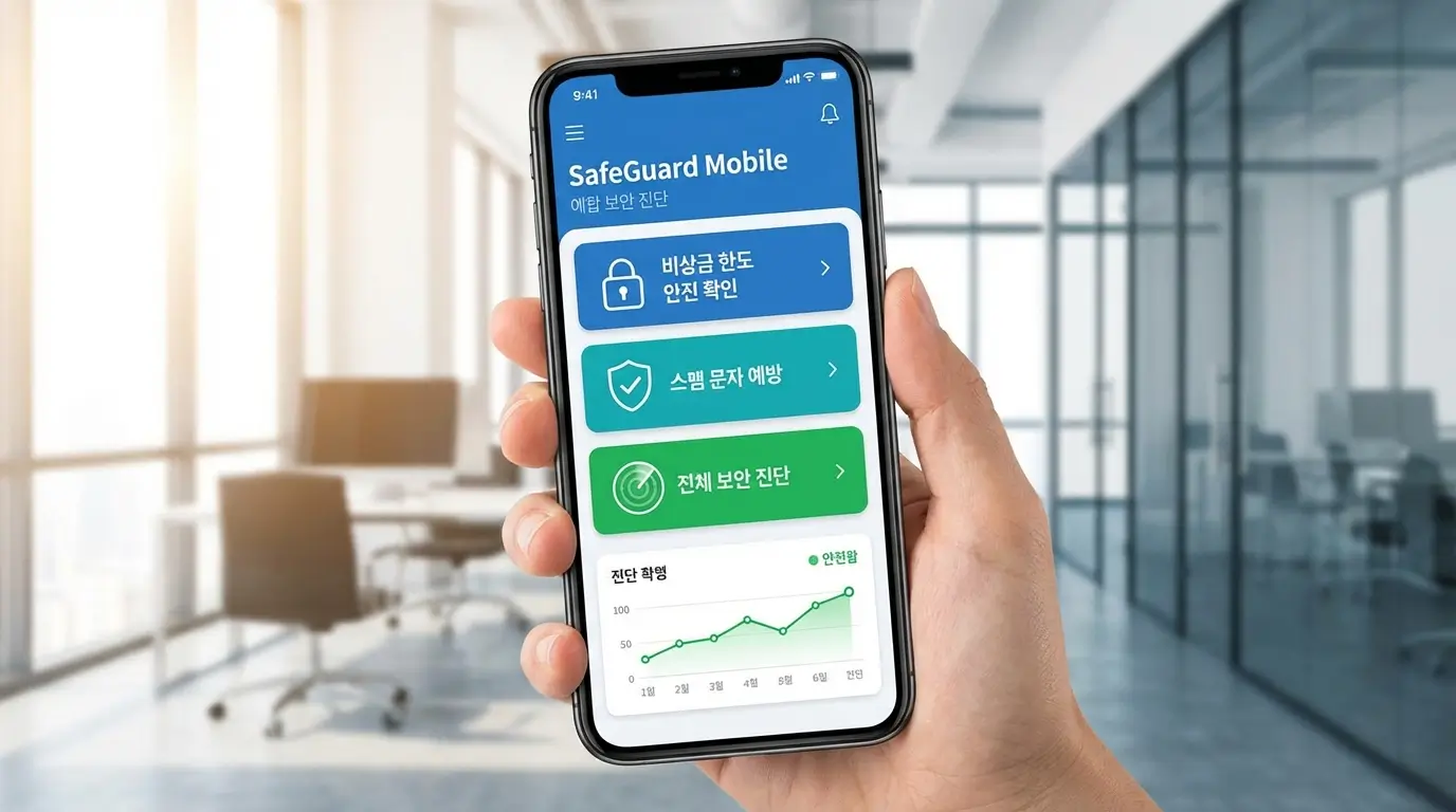 모바일 통합 진단 앱 비상금 한도 안전 확인 및 스팸 문자 예방