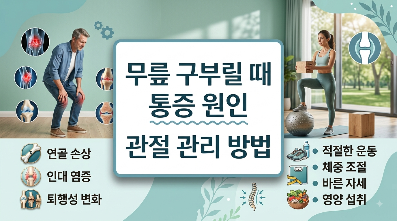 무릎 구부릴 때 통증 원인 관절 관리 방법