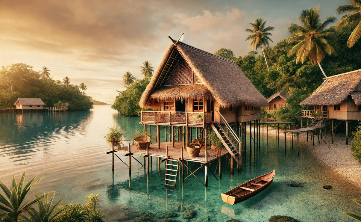 파푸아뉴기니 전통 수상 가옥 – 태평양 원주민 스타일의 특별한 숙박 경험