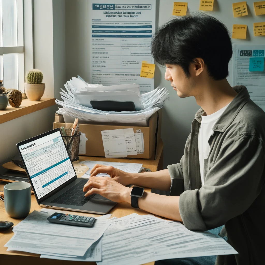 집에서 개인사업자 종합소득세 신고하는 사장님