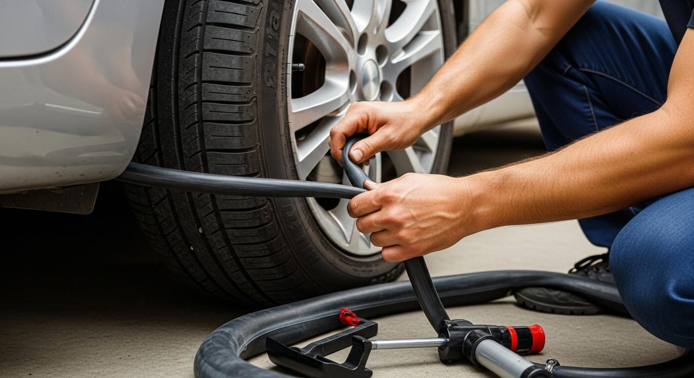 자동차 타이어 튜브 교체
