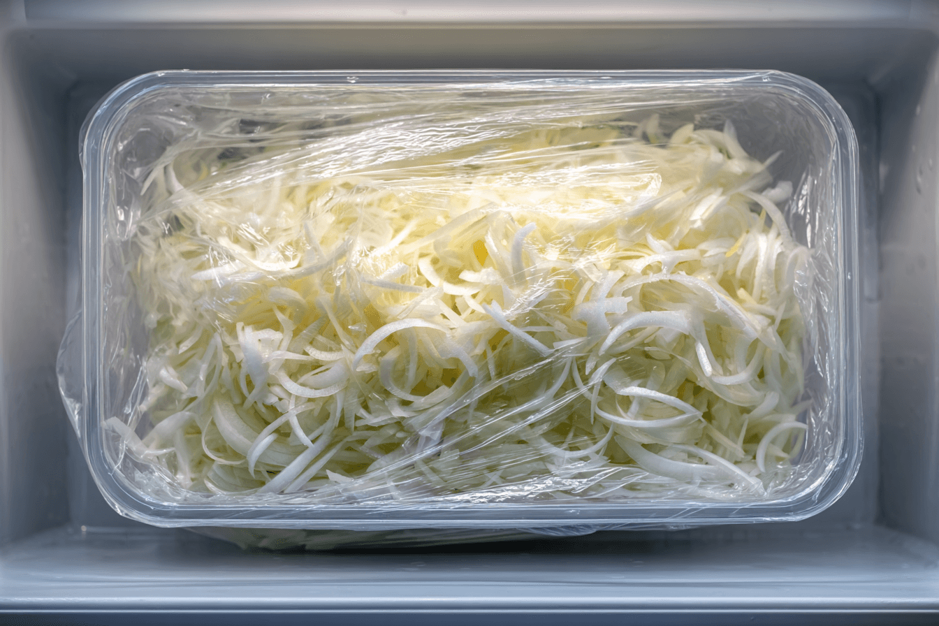 용기에-담아-랩에-쌓여-있는-자른-양파-이미지