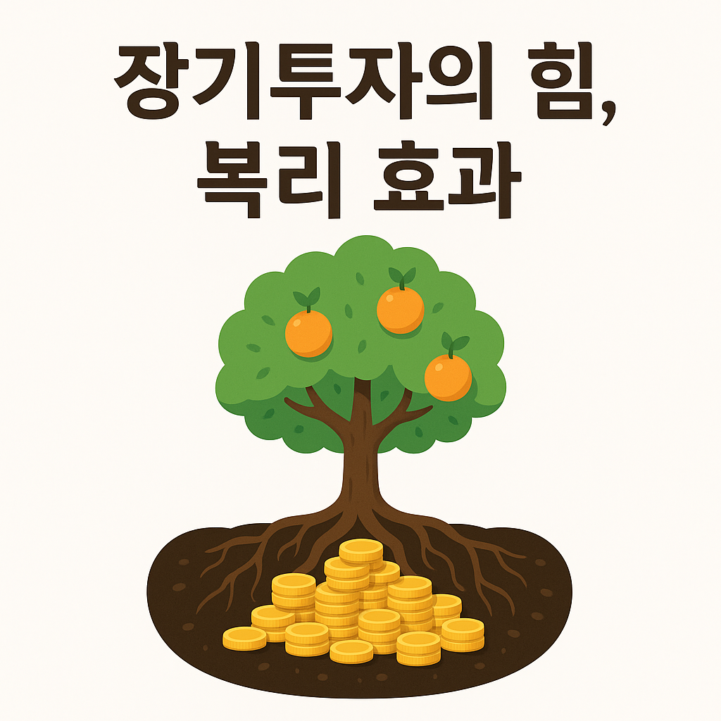 장기투자와 복리 효과를 상징하는 나무 일러스트