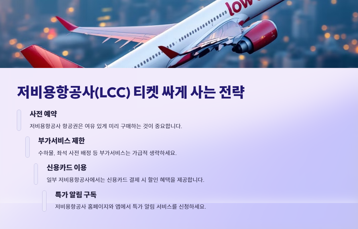 저비용항공사(LCC) 티켓 싸게 사는 전략