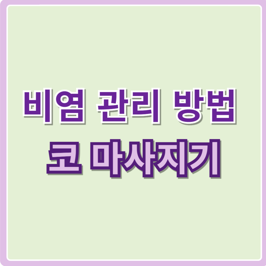 비염관리 방법 : 코 마사지기