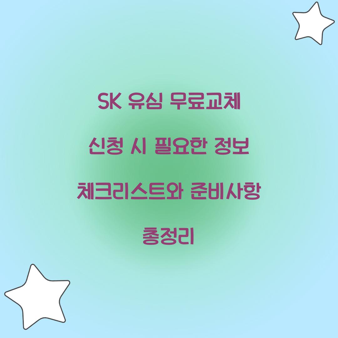 SK 유심 무료교체 신청 시 필요한 정보 체크리스트