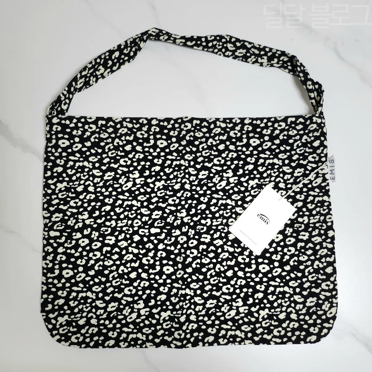 이미스-에코백-레오파드-블랙