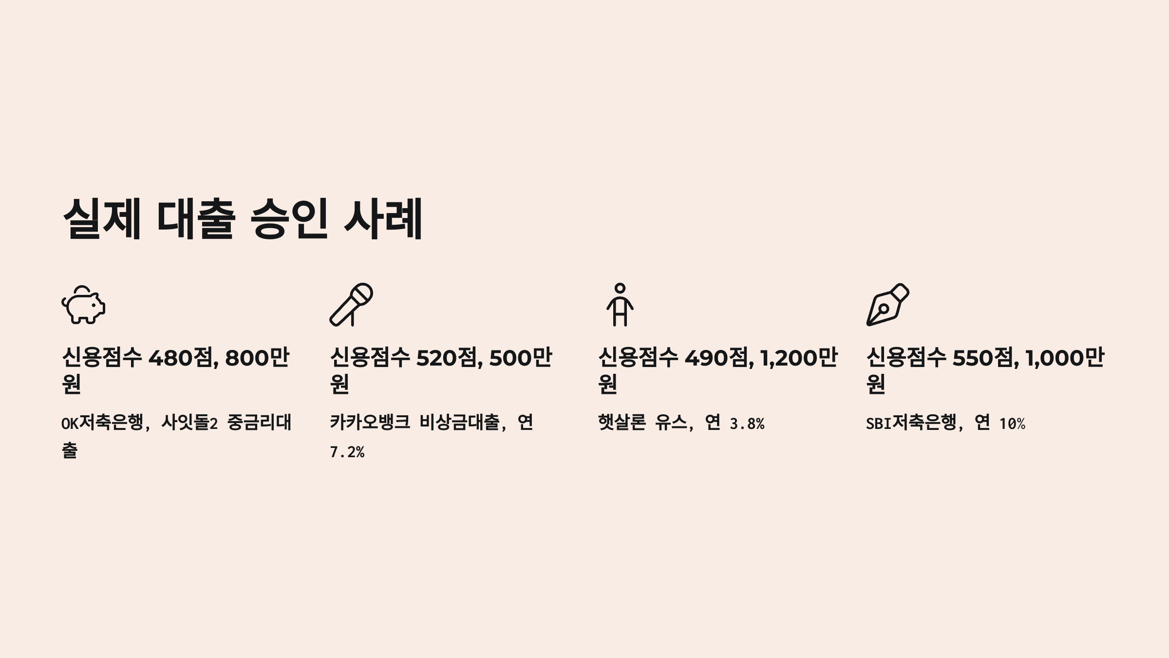 실제 대출 승인 사례