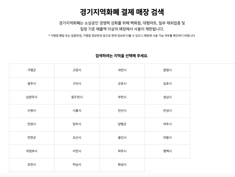 경기지역화폐가맹점지역선택화면