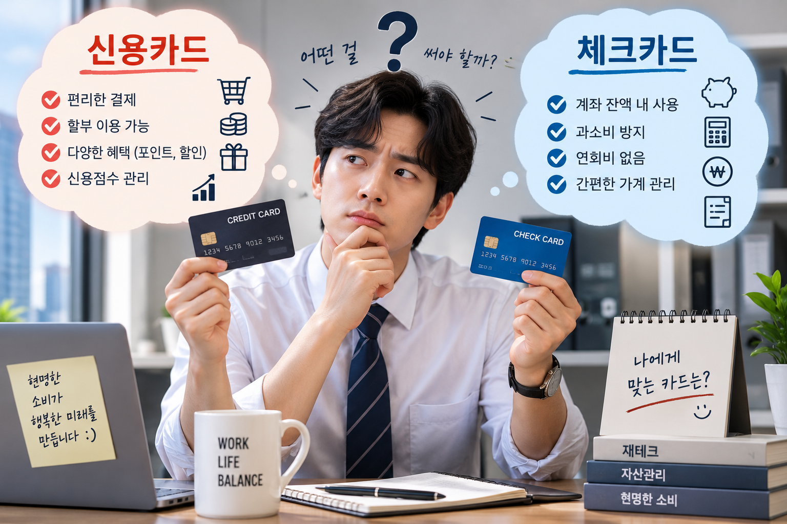 체크카드 vs 신용카드｜소득공제&middot;할인&middot;전월실적&middot;신용점수 비교