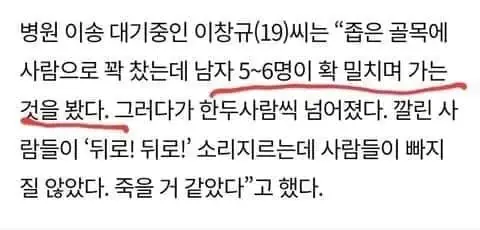 할로윈 이태원 압사 사고 뒤에서 밀었다는 증언