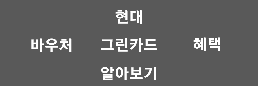 현대 그린 카드 알아보기