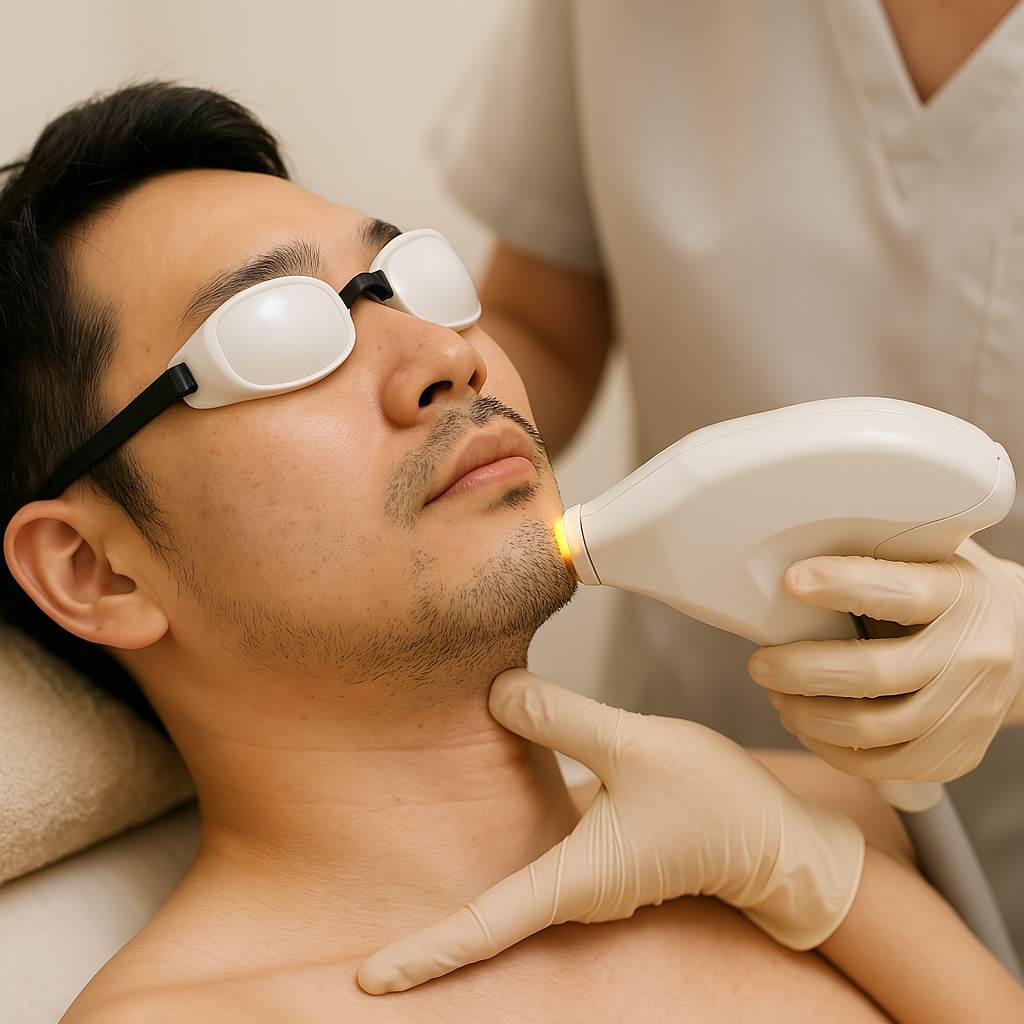 레이저 제모 시술모습