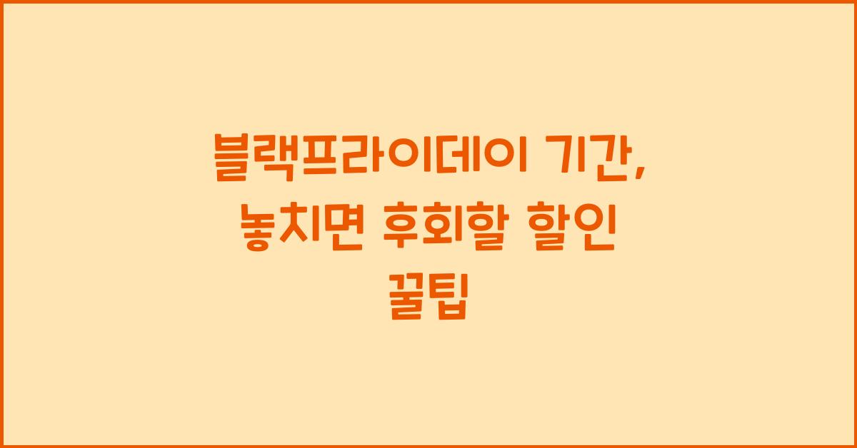 블랙프라이데이 기간