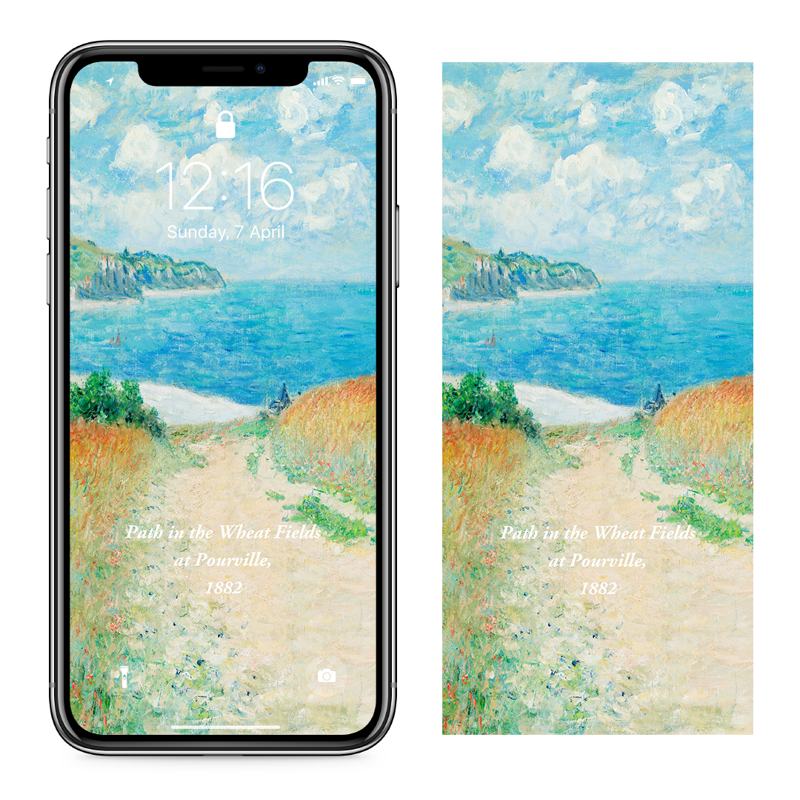 03 푸르빌의 밀밭 길 C - Claude Monet 아이폰명화배경화면