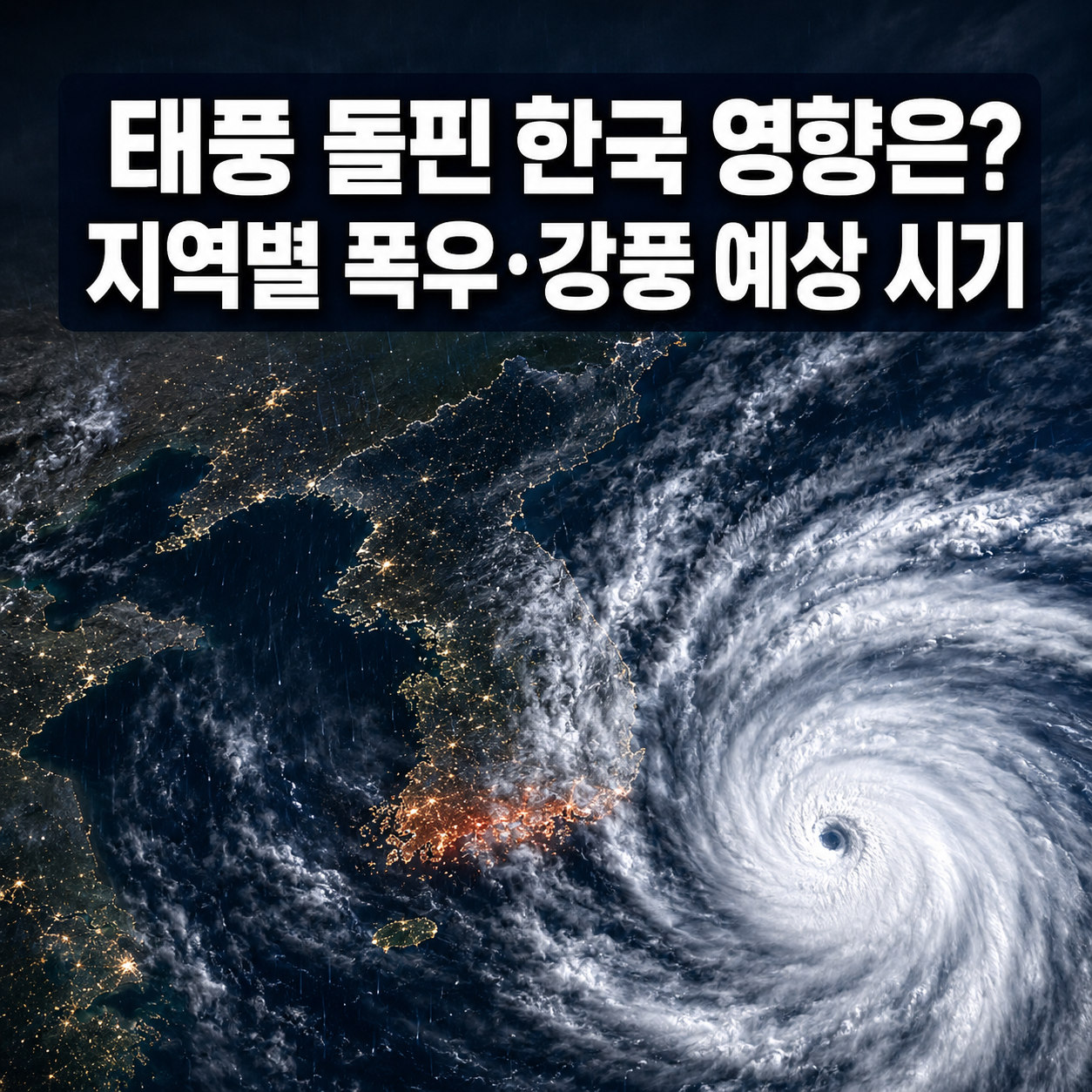 태풍 돌핀 한국 영향은? 지역별 폭우·강풍 예상 시기