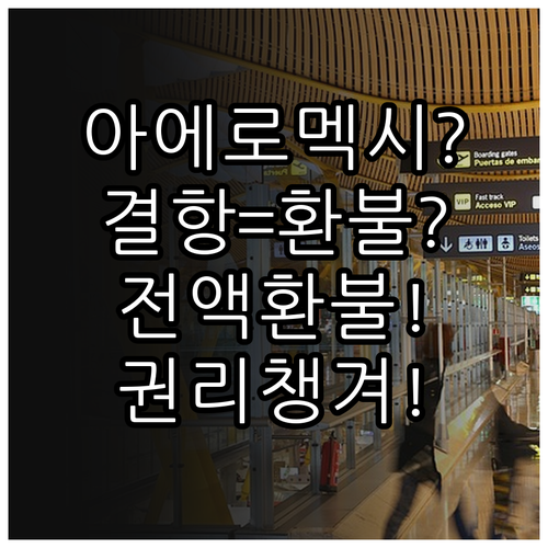 아에로멕시코 결항 시 전액 환불, 소..