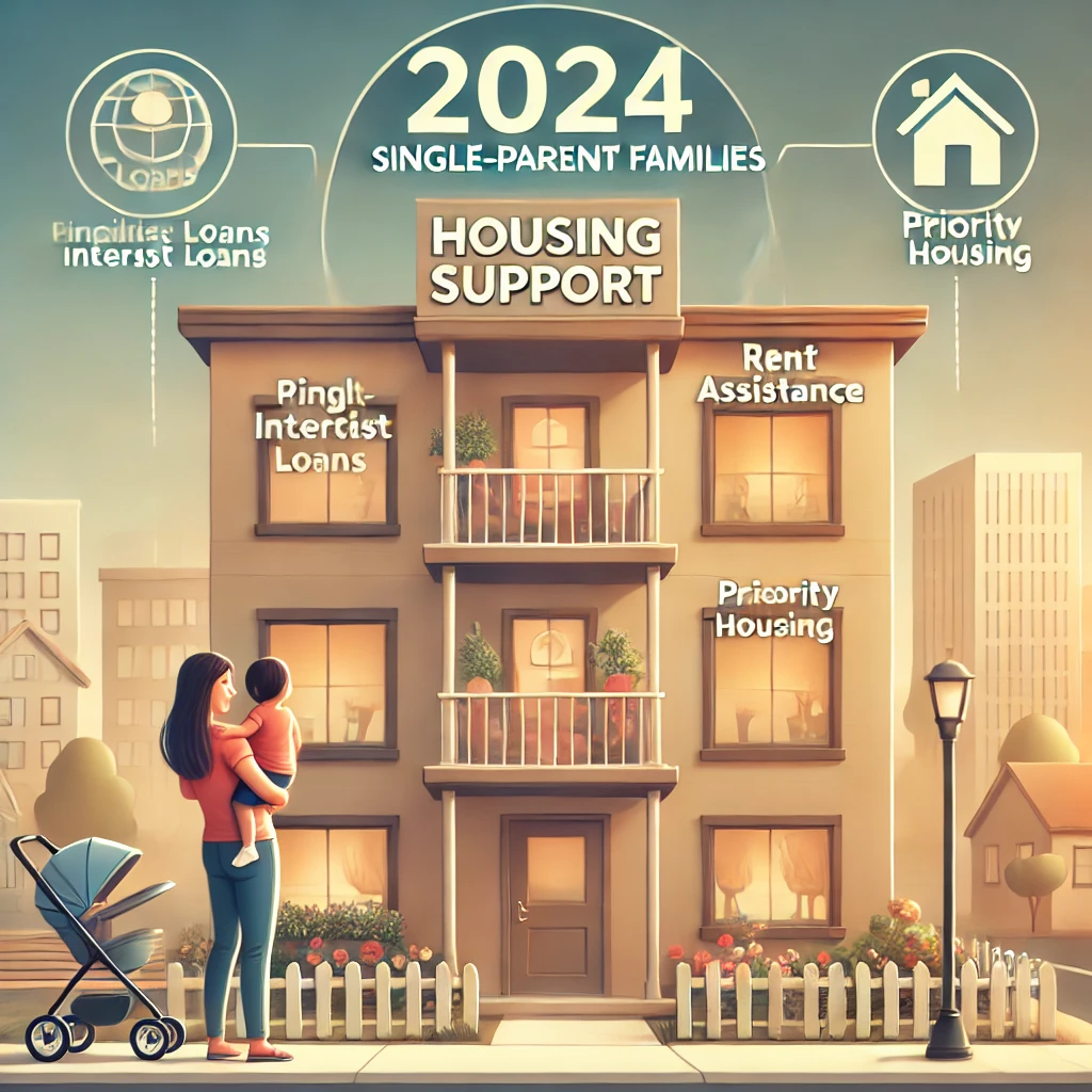 "2024년 한부모가족을 위한 주거 지원 및 임대 혜택 상징 이미지"