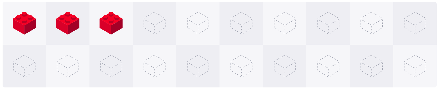 3일차 획득 미션 블록 모습이다.