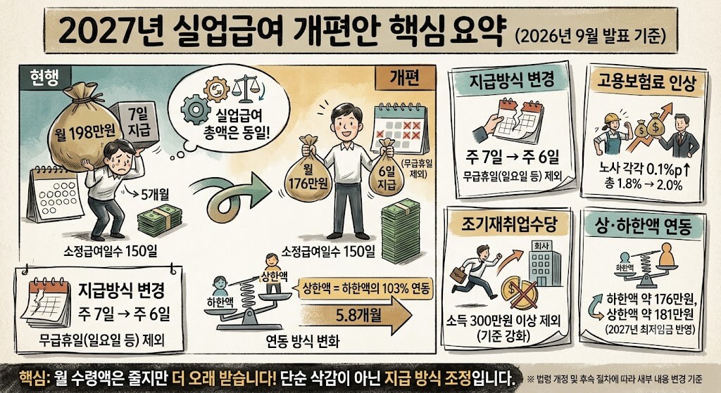 실업급여 176만원으로 줄어든다? 2027년 구직급여 개편에서 놓치면 안 되는 5가지