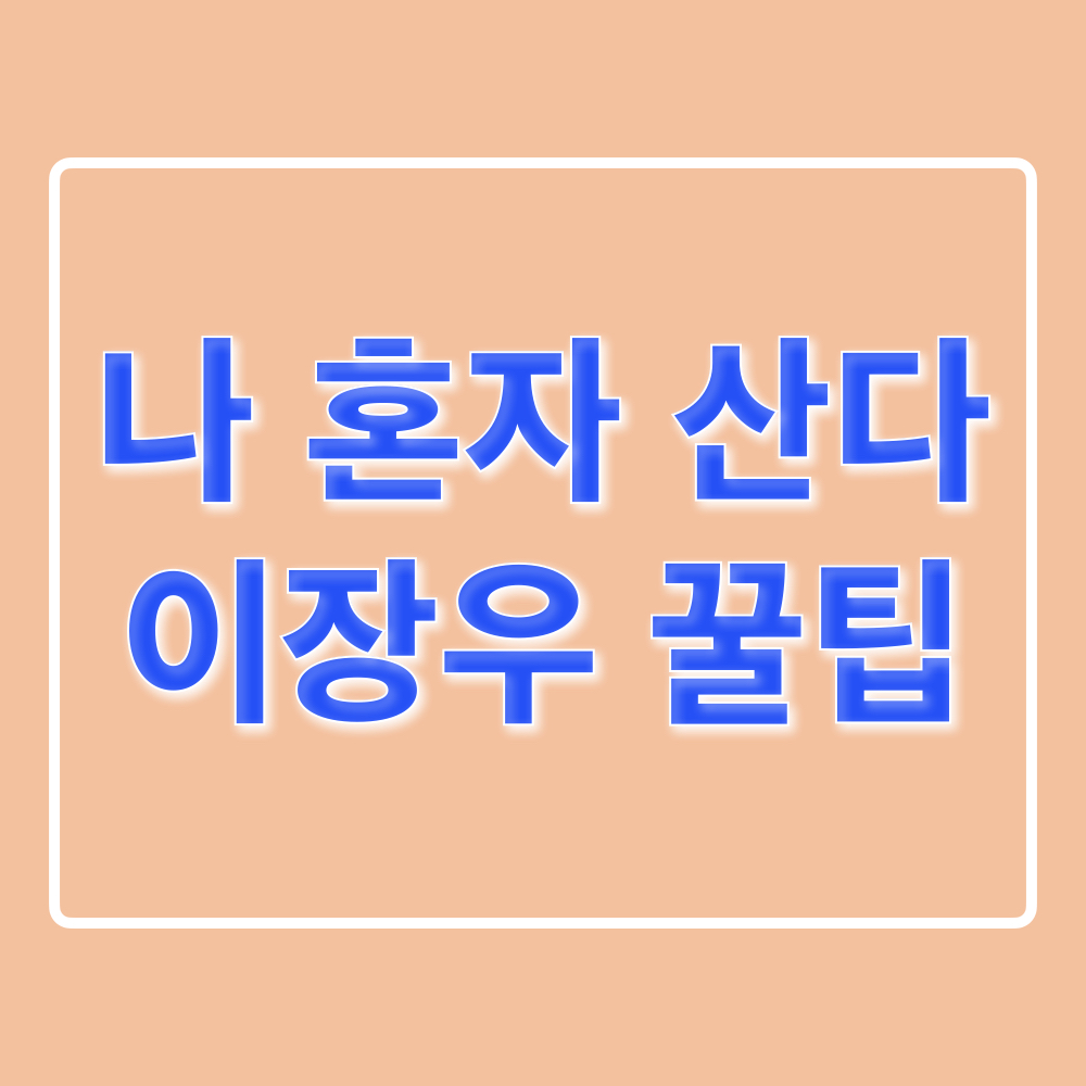 나혼자산다_이장우_살림꿀팁