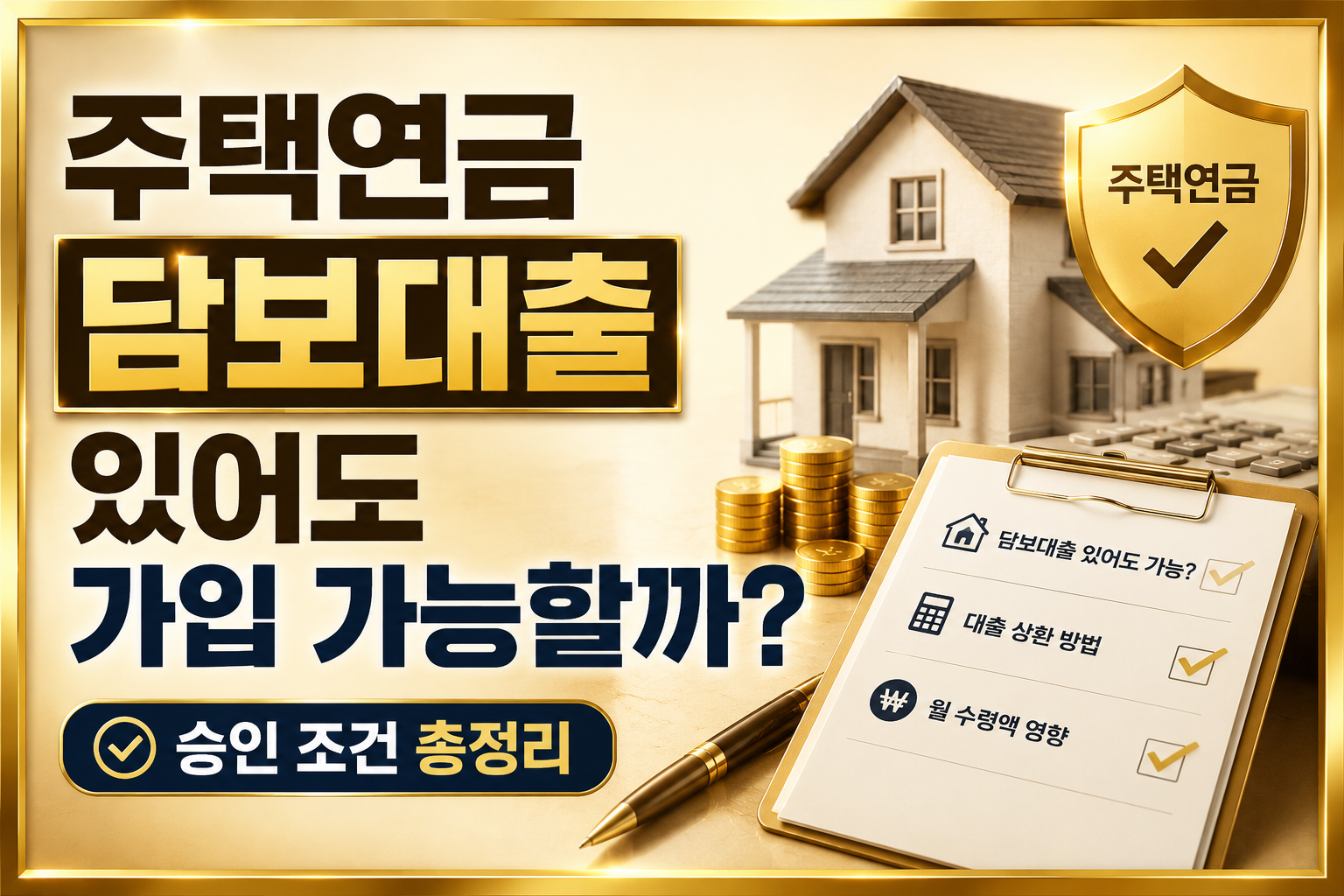 주택연금 담보대출 있어도 가입 가능할까 housing pension 주택연금 가입조건 선순위대출 상환방법 월수령액 영향 정리