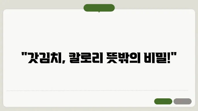 갓김치 영양 정보
